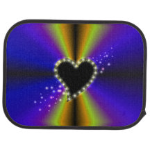 Black Heart med stjärnor på lila gult Rainbow