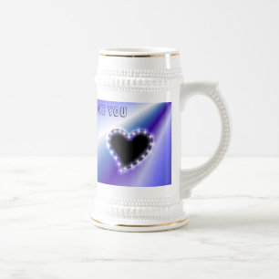 Black Heart med stjärnor på Lila Rosa Rainbow Sejdel