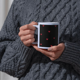 Black Heart Mönster Alla hjärtans dag Mugg