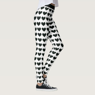 Black Heart Mönster Leggings