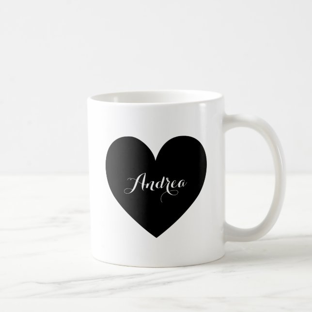 Black Heart Personlig Script Mugg (Höger)