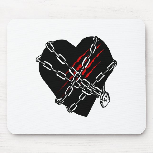 Black Heart Red Chains Cool Gothic Valentines Day  Musmatta (Framsidan)