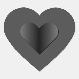 Black Heart Sticker Hjärtformat Klistermärke