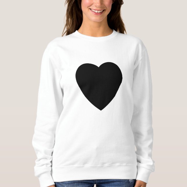 Black Heart Sweatshirt T Shirt (Framsida)