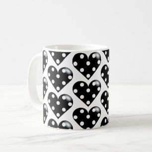 Black Heart w/ Polka dots Kaffemugg