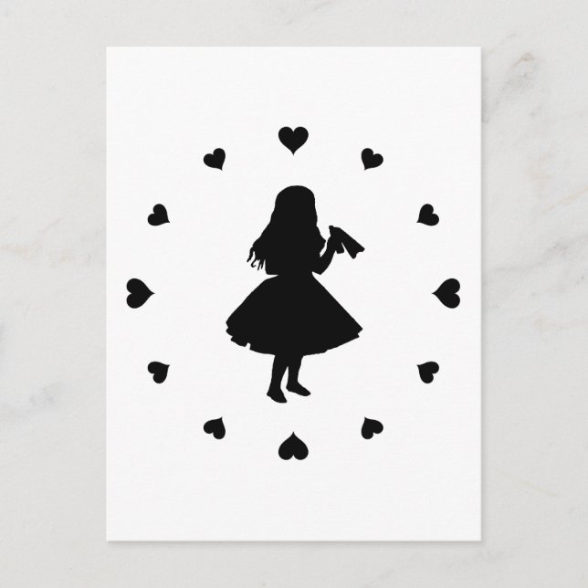 Black Hearts Around Alice Drinks Vykort (Framsida)