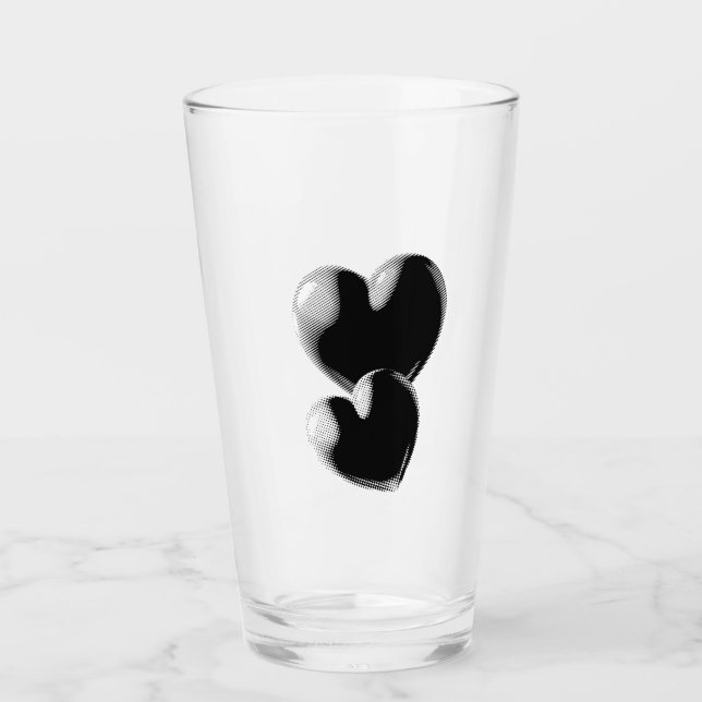 Black Hearts Glass Cup Glaskopp (Framsida)