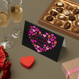 Black Hearts Lycklig GALentines Day Valentine Helgkort