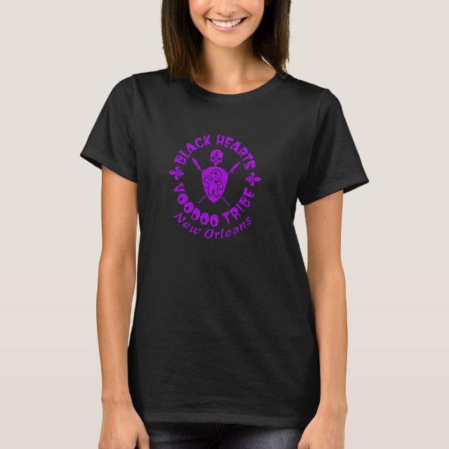 Black Hearts Voodoo Klubb New Orleans Shield Do Th T Shirt (Framsida)