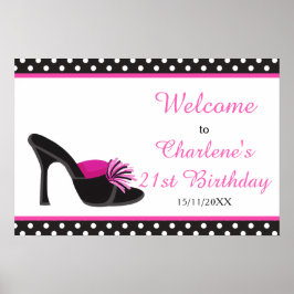 Black Heels Shoes Birthday Party Poster
