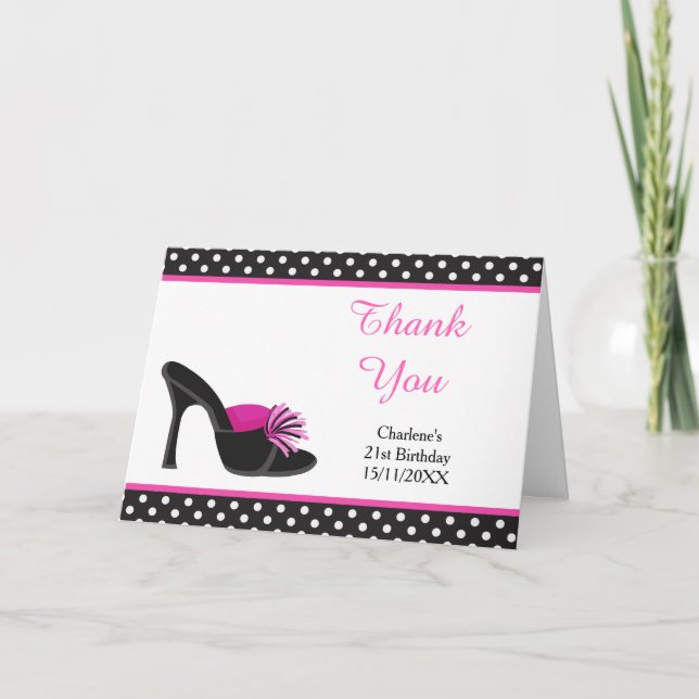 Black Heels Shoes Birthday Party Tack Kort (Framsida)
