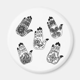Black Henna Tatto Händer Magnet