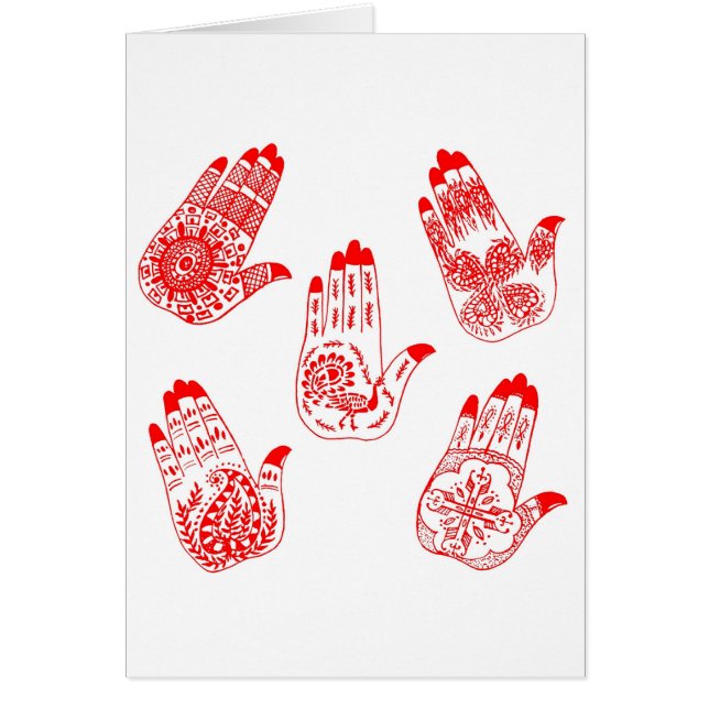 Black Henna Tattoo Händer Hälsningskort (Framsidan)