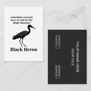 Black Heron Egret Bird Wildlife Visitkort