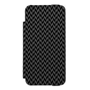 Black Herringbone iPhone 5 Wallet Case
