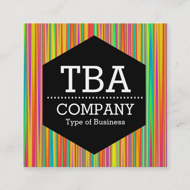 Black Hexagon - Abstrakt 120716(010) Fyrkantigt Visitkort (Framsida)