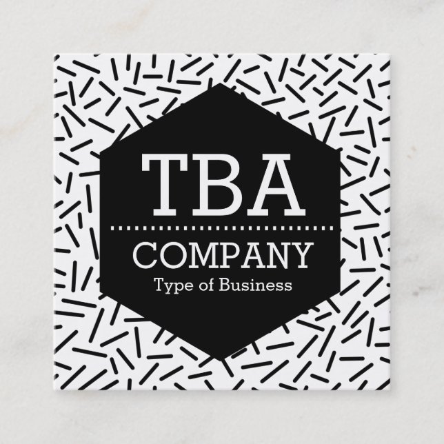 Black Hexagon - Abstrakt 300117 Fyrkantigt Visitkort (Framsida)