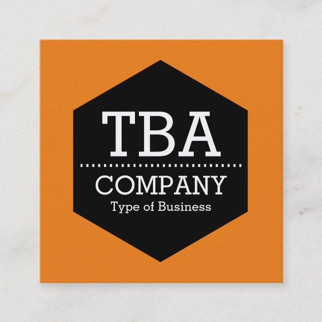 Black Hexagon - Färg Fyrkantigt Visitkort (Framsida)