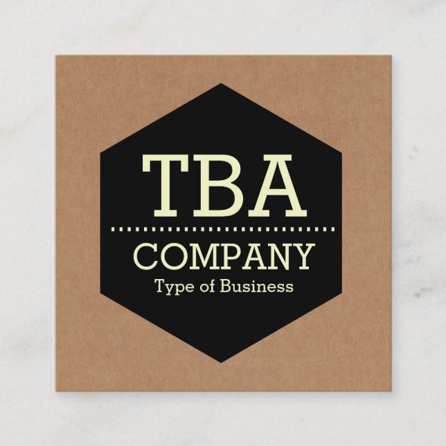 Black Hexagon - kartong Fyrkantigt Visitkort (Framsida)