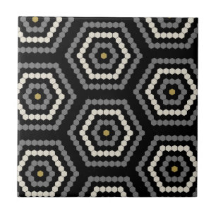Black Hexagon Penny Hex Tile Mönster Kakelplatta