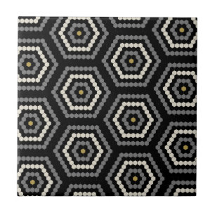 Black Hexagon Penny Hex Tile Mönster Kakelplatta