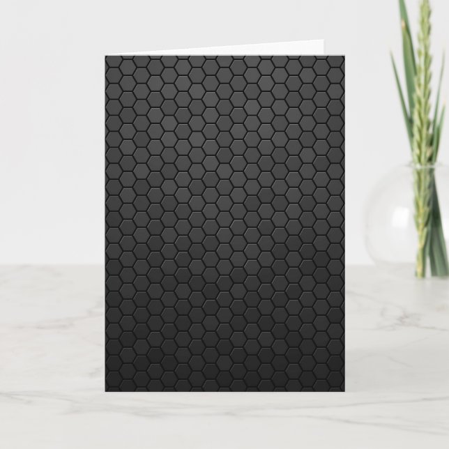 Black Hexagon Shape Design Tack Kort (Framsida)