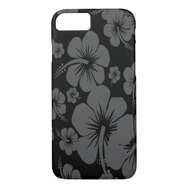 Black Hibiscus Hawaiian Print Case-Mate iPhone Skal (Baksida)