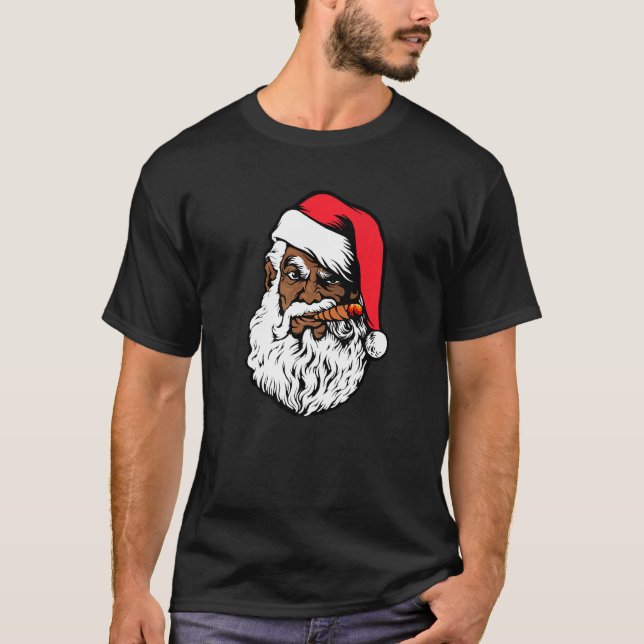 Black Hip Hop Santa Proud Afro African American Ch T Shirt (Framsida)