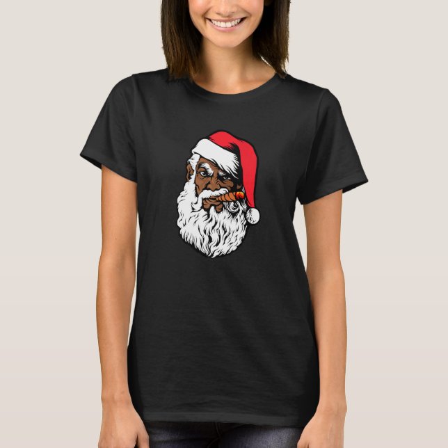 Black Hip Hop Santa Proud Afro African American Ch T Shirt (Framsida)
