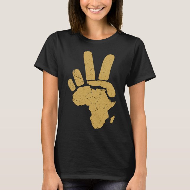 Black Histor från det afrikanska kontinentala fred T Shirt (Framsida)
