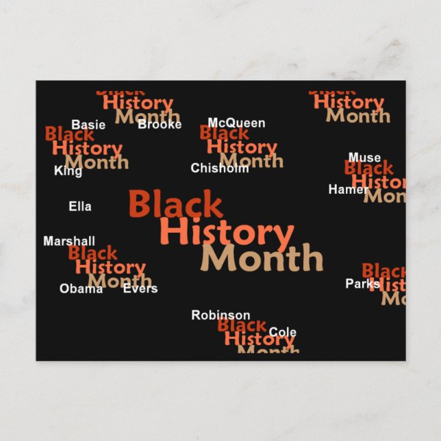 BLACK HISTORISK MÅNADSPOSTKort Vykort (Framsida)