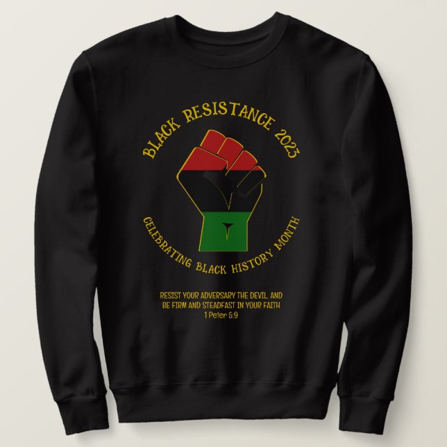 BLACK HISTORISK MÅNADSresistans 2023 Lång Ärmad Tröja (Design framsida)
