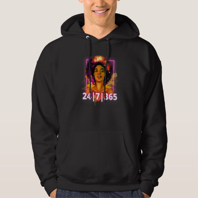 Black History 247365 Powerful Black Girl Magic Hoodie (Framsida)