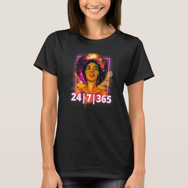 Black History 247365 Powerful Black Girl Magic T Shirt (Framsida)