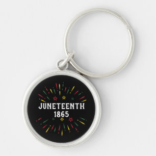 Black History African American Junelfte 1865 Rund Silverfärgad Nyckelring
