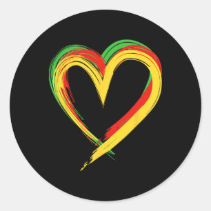 Black History African Heart Afro Black History Mon Runt Klistermärke