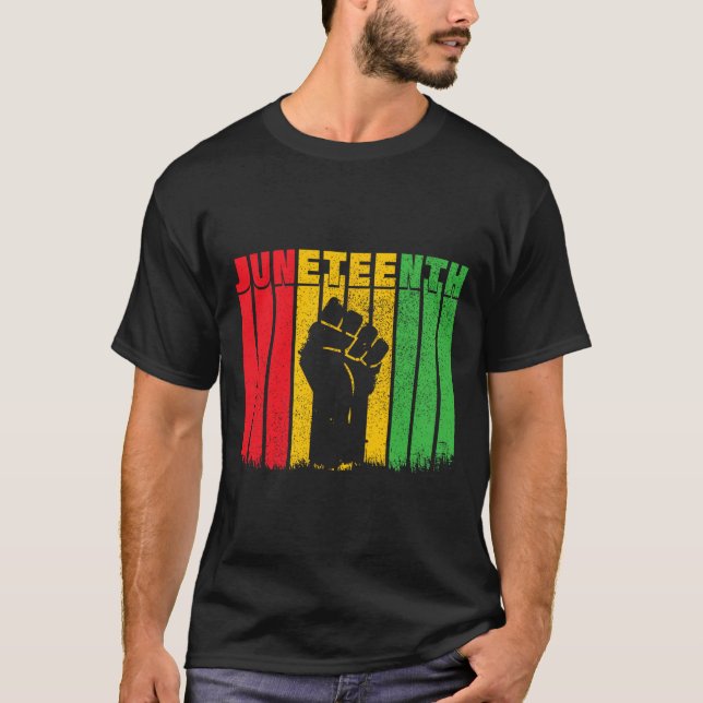 Black History Afro American African Freedom T Shirt (Framsida)