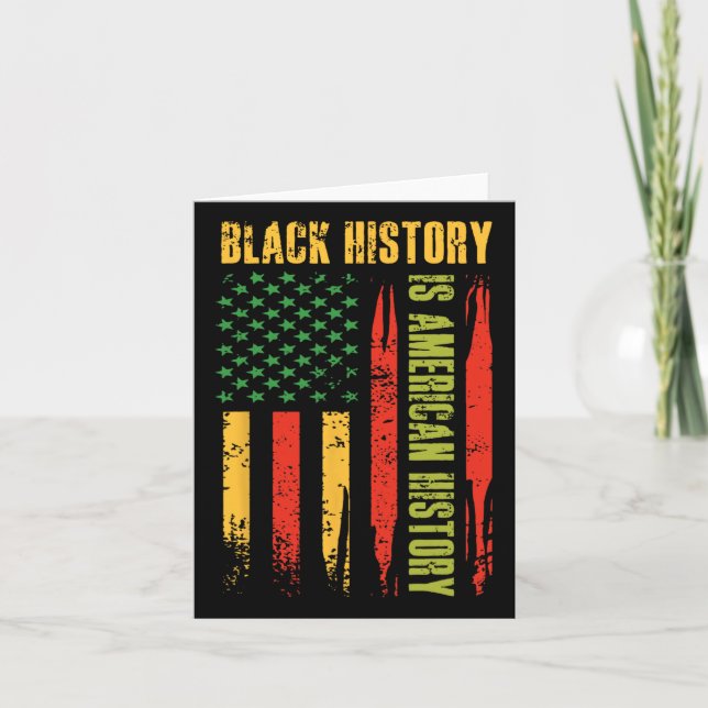 Black History Amerikansk historia USA Flagga Bhm A Kort (Framsida)
