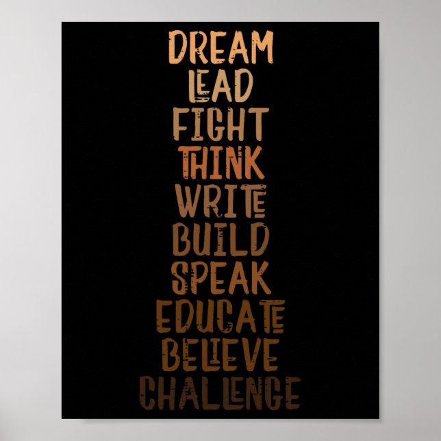 Black History Dream Lead Fight African Pride Manar Poster (Framsidan)