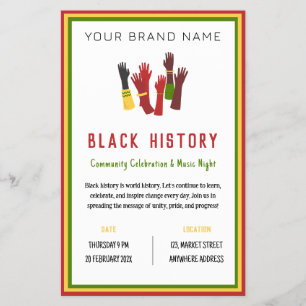 Black History Firande Event United Business Flygblad