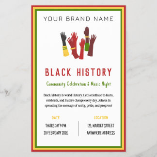 Black History Firande Event United Business Flygblad