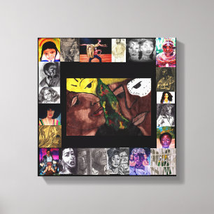 BLACK HISTORY FIRANDE PÅ FOLKarbetsytan Canvastryck