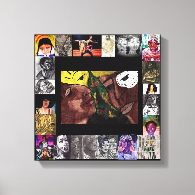 BLACK HISTORY FIRANDE PÅ FOLKarbetsytan Canvastryck (Framsida)