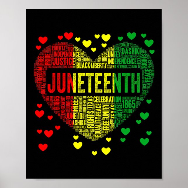 Black History Heart Junetelfte Melanin African Ame Poster (Framsidan)
