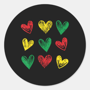 Black History Hearts African American Girls Kids Y Runt Klistermärke
