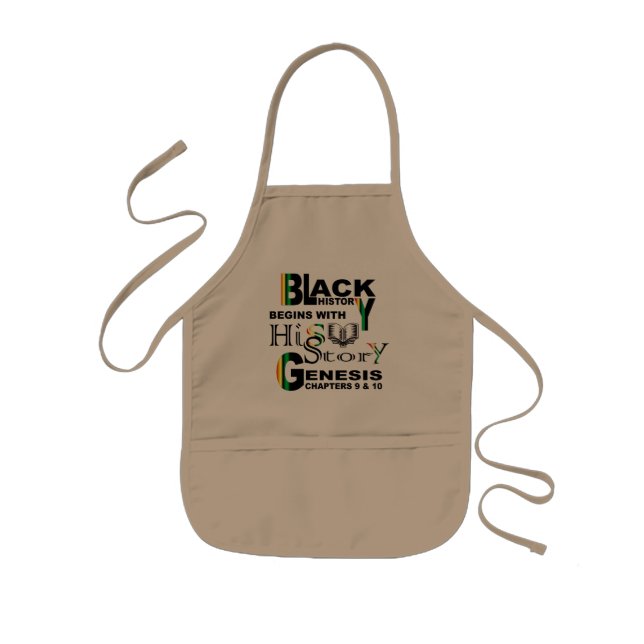 Black History I Apron I Khaki Barnförkläde (Framsidan)