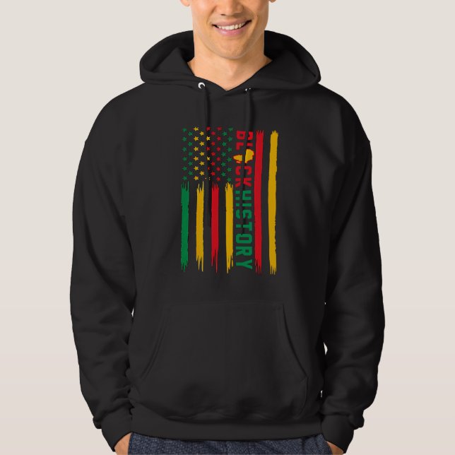 Black History In USA Flag American Grow African Ro Hoodie (Framsida)