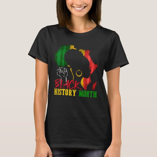 Black History Is American History Patriotic Africa T Shirt (Framsida)