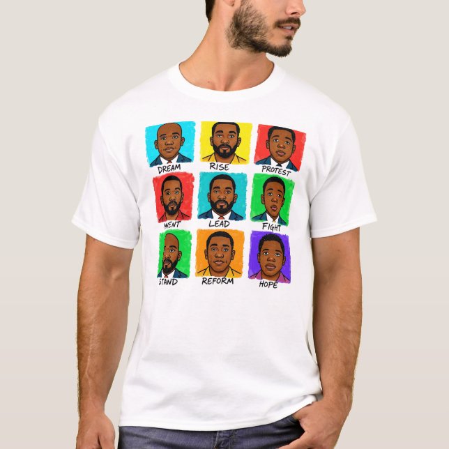 Black History Lessons Inspirational Art T Shirt (Framsida)