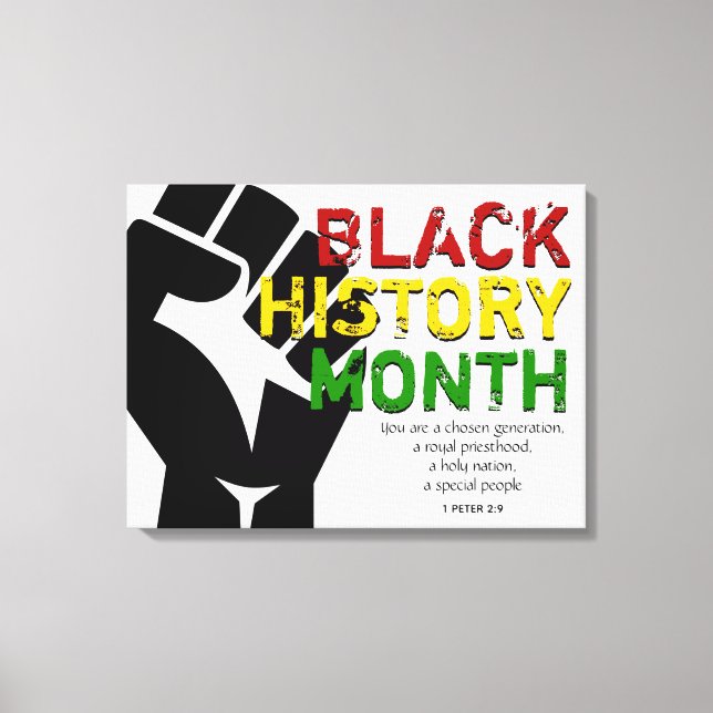 BLACK HISTORY MÅNAD Christian Bible Scripture Canvastryck (Framsida)